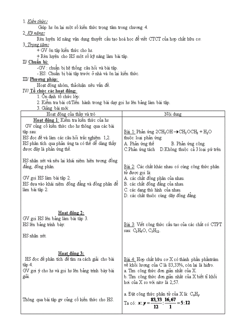 image for page Chủ đề bám sát chương 4 hóa 11 CB