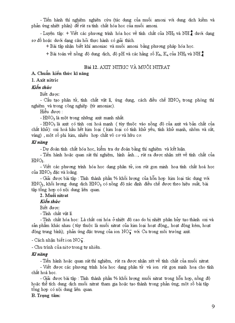 image for page Chuẩn KT KN 11 Nâng cao của Bộ GD ĐT