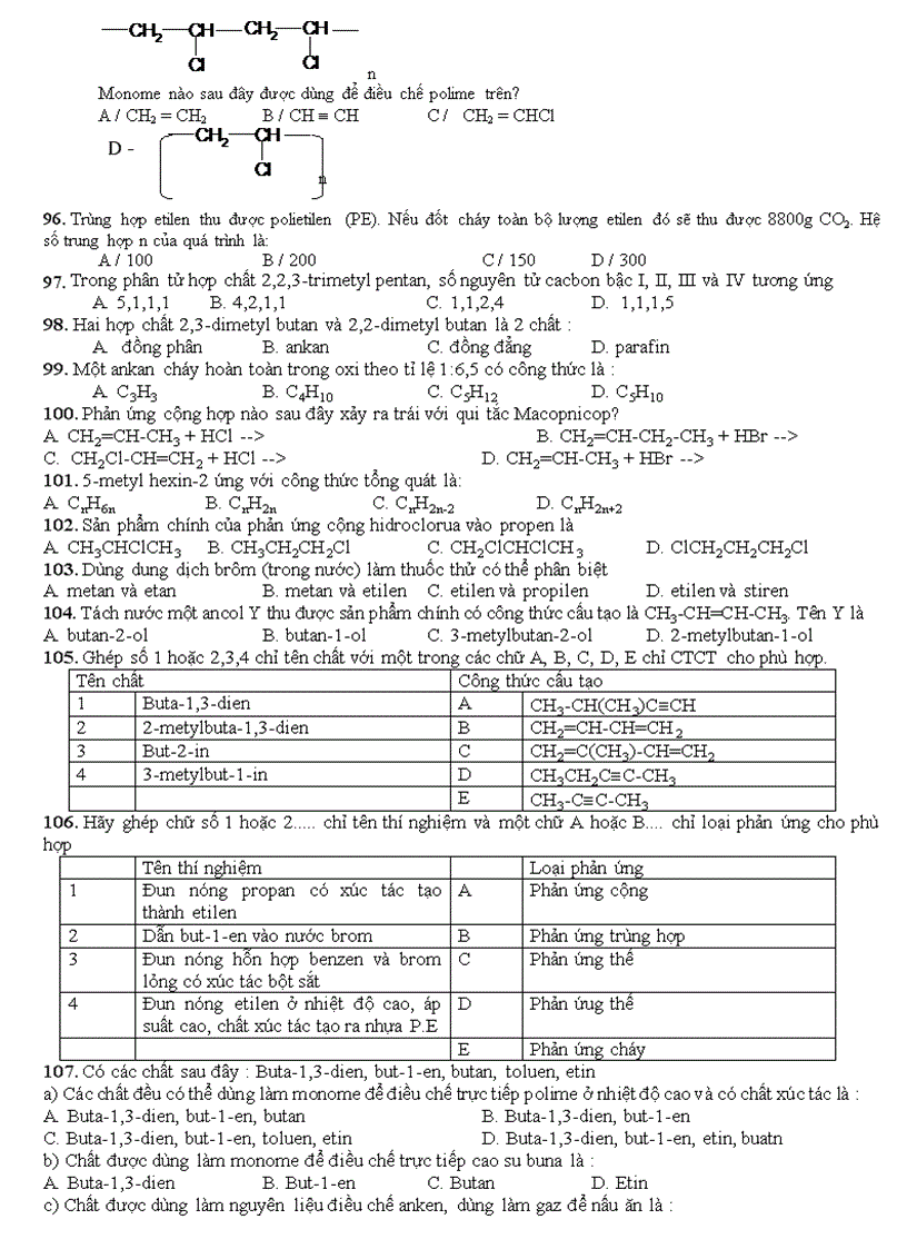 image for page Chuyên đề hidrocacbon cực hay ôn đh