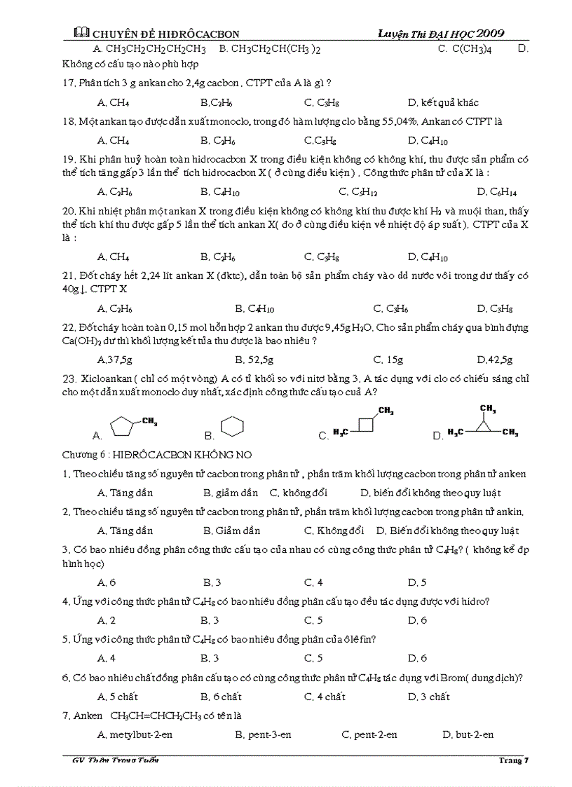 image for page Chuyên đề HIDROCACBON luyenthiĐH