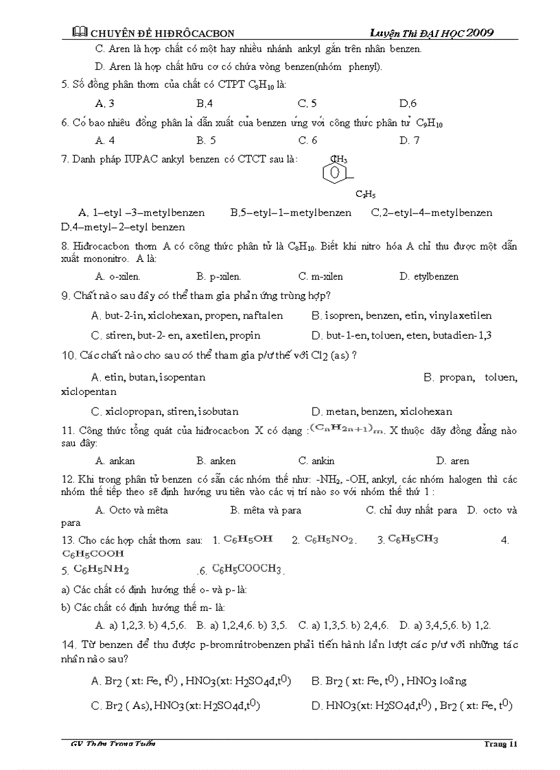 image for page Chuyên đề HIDROCACBON luyenthiĐH