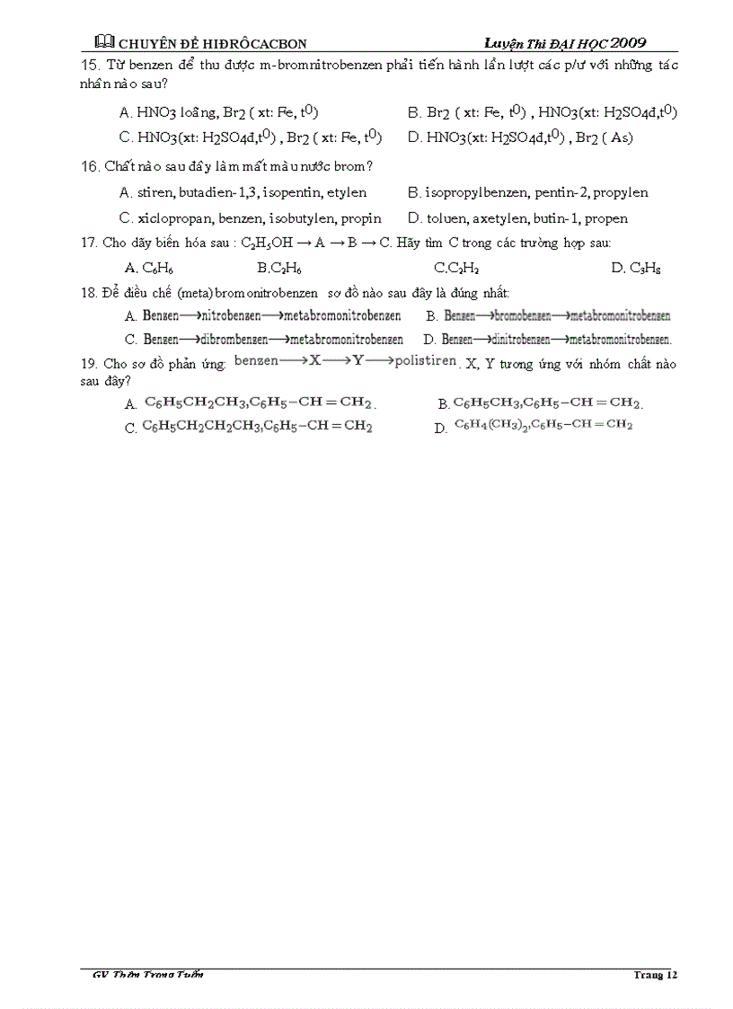 image for page Chuyên đề HIDROCACBON luyenthiĐH