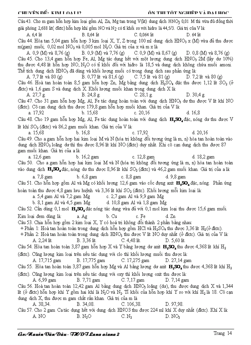 image for page Chuyen de kim loai 12 on thi dh