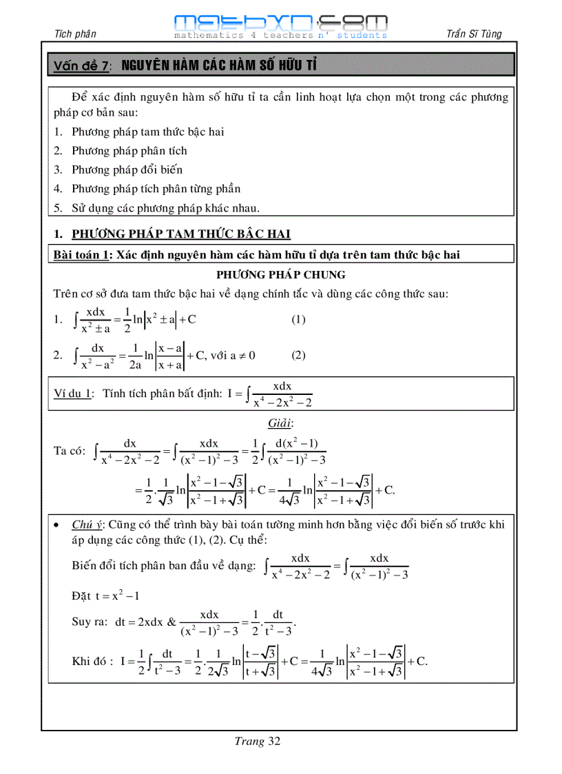 image for page Chuyên đề tích phân và ứng dụng