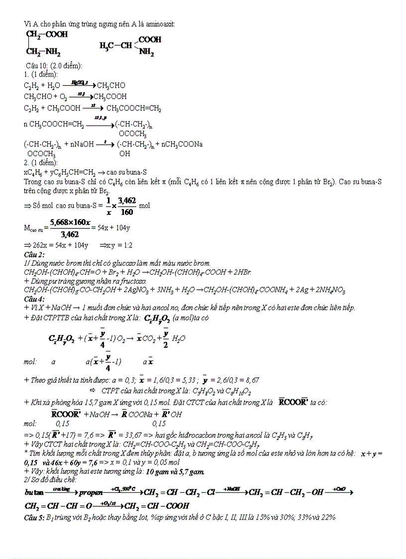 image for page Đáp án HSG Khối 11 Hữu cơ