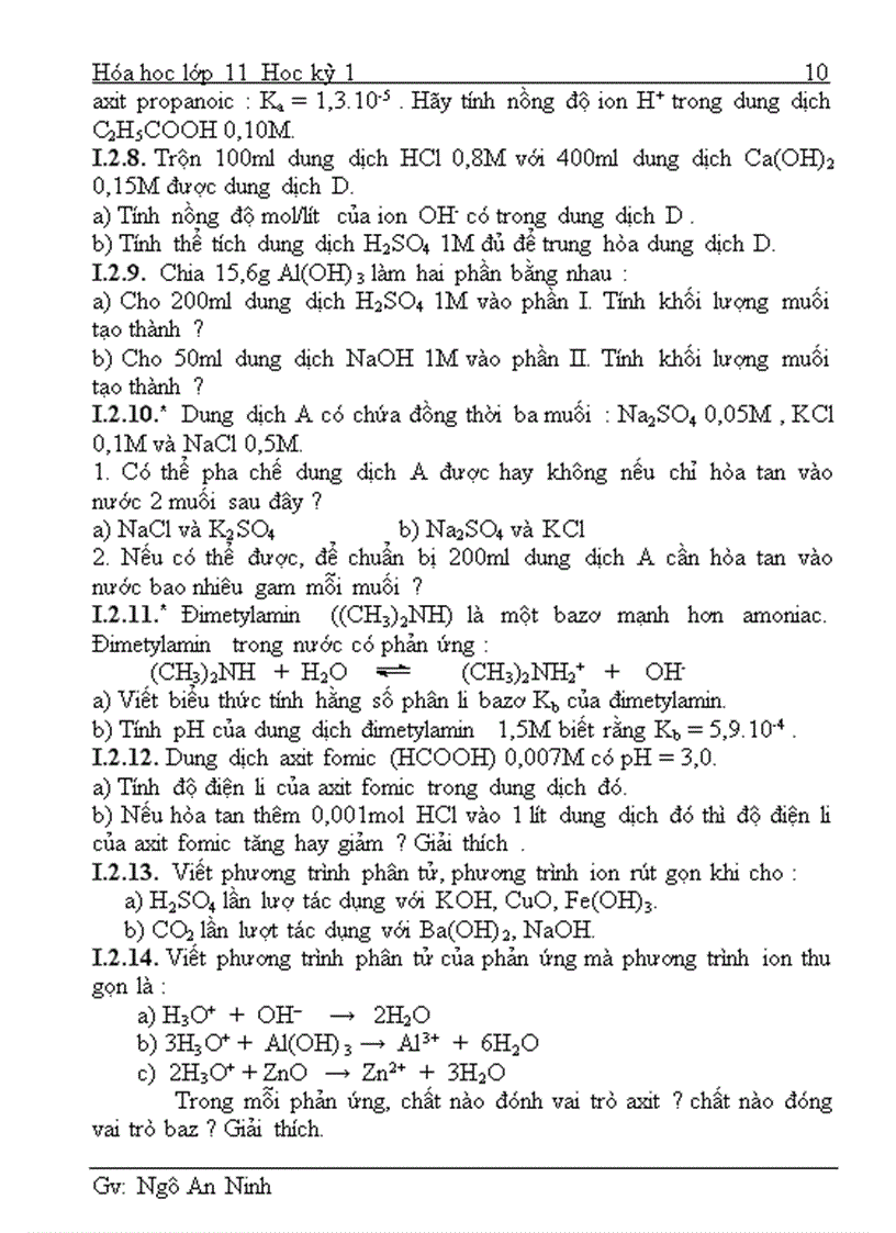 image for page Đề Cương Hóa 11 Phần Hóa Vô Cơ