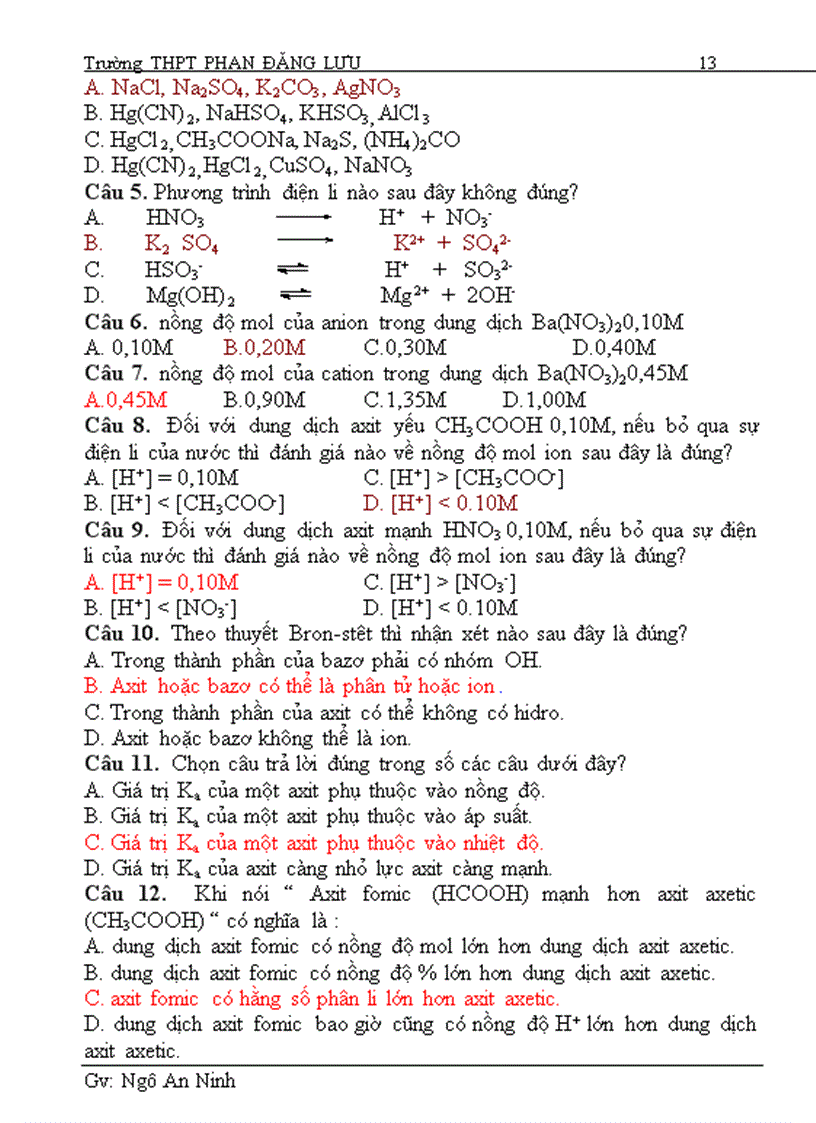 image for page Đề Cương Hóa 11 Phần Hóa Vô Cơ