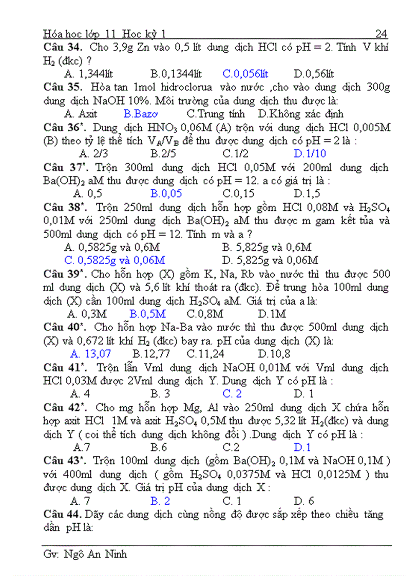 image for page Đề Cương Hóa 11 Phần Hóa Vô Cơ