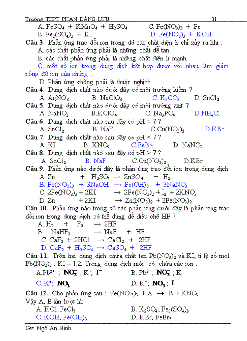 image for page Đề Cương Hóa 11 Phần Hóa Vô Cơ