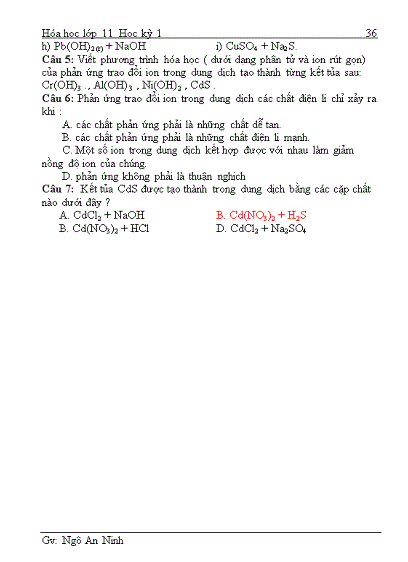 image for page Đề Cương Hóa 11 Phần Hóa Vô Cơ