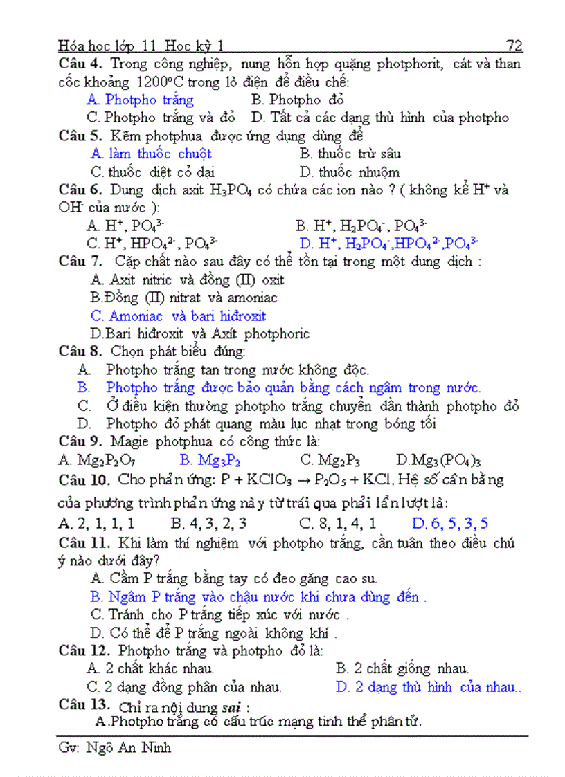 image for page Đề Cương Hóa 11 Phần Hóa Vô Cơ