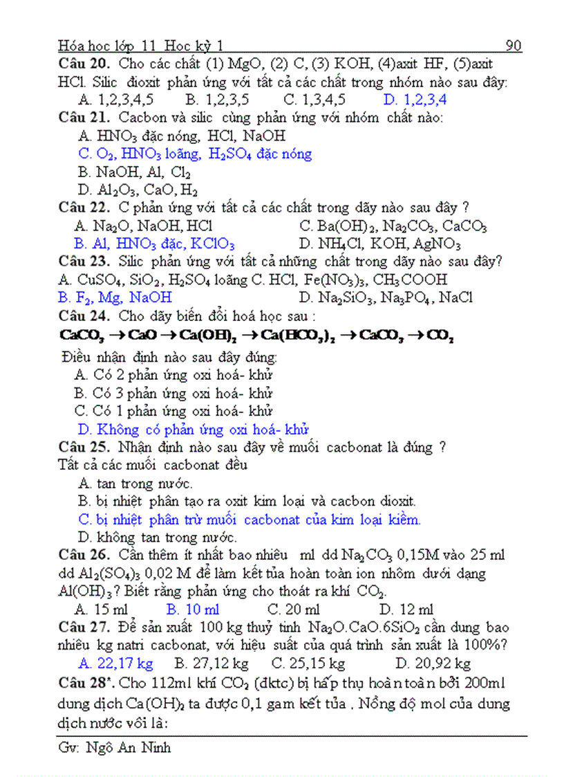 image for page Đề Cương Hóa 11 Phần Hóa Vô Cơ
