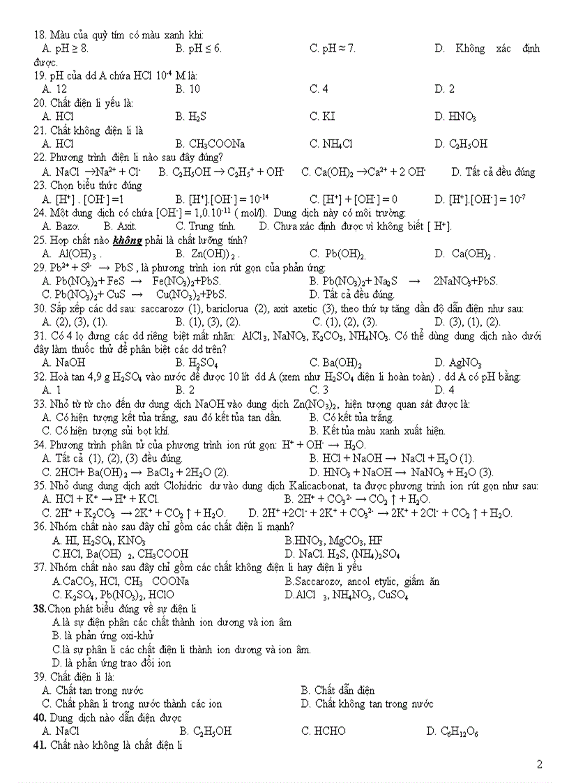 image for page Đề cương ôn HKI