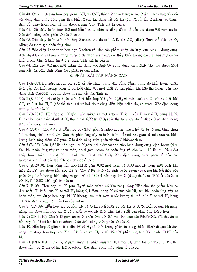 image for page De cuong on tap hóa 11 ca nam tu luan