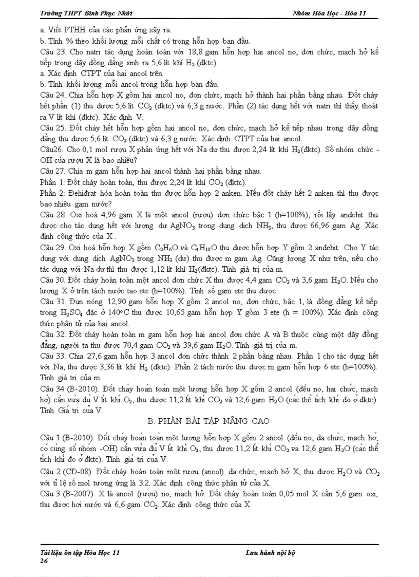 image for page De cuong on tap hóa 11 ca nam tu luan