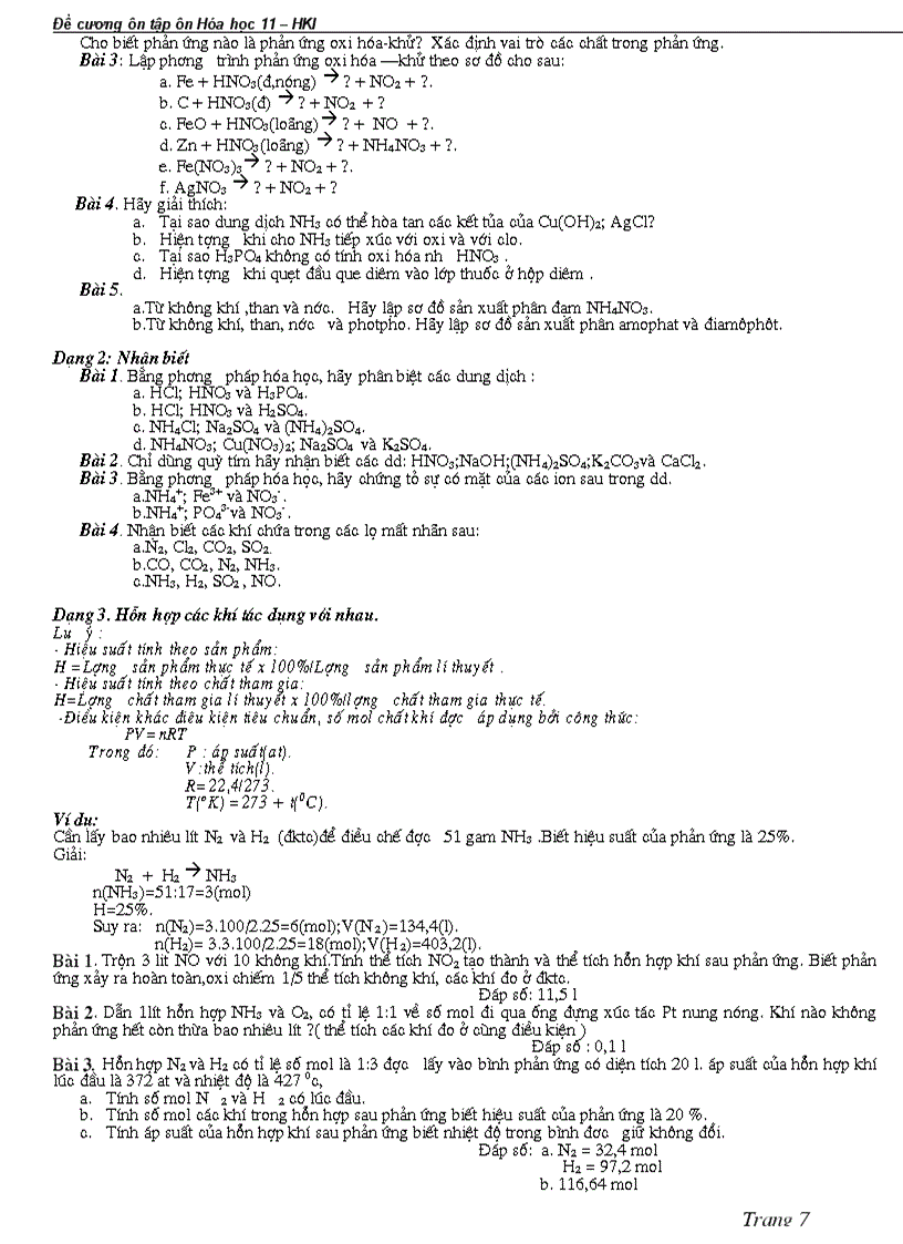 image for page Đề cương ôn tập hóa 11CB HKI