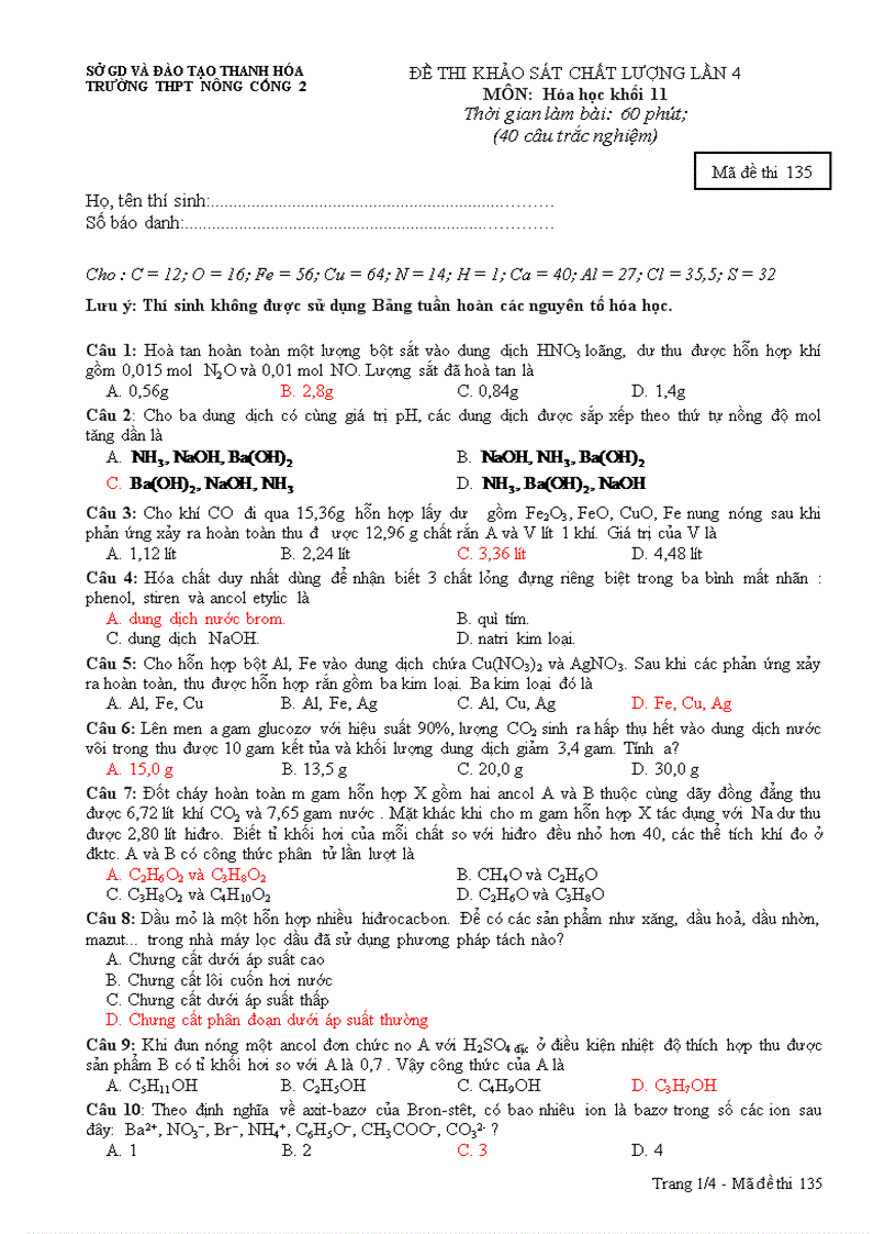 image for page Đề kscl k11 làn 4 10 11 hóa