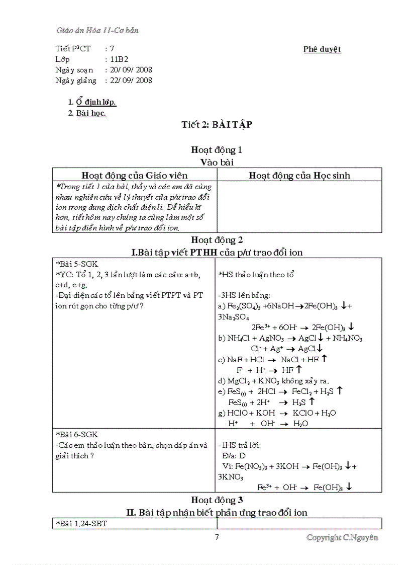 image for page GA Hóa 11 CB HK1 Tiết 5 35