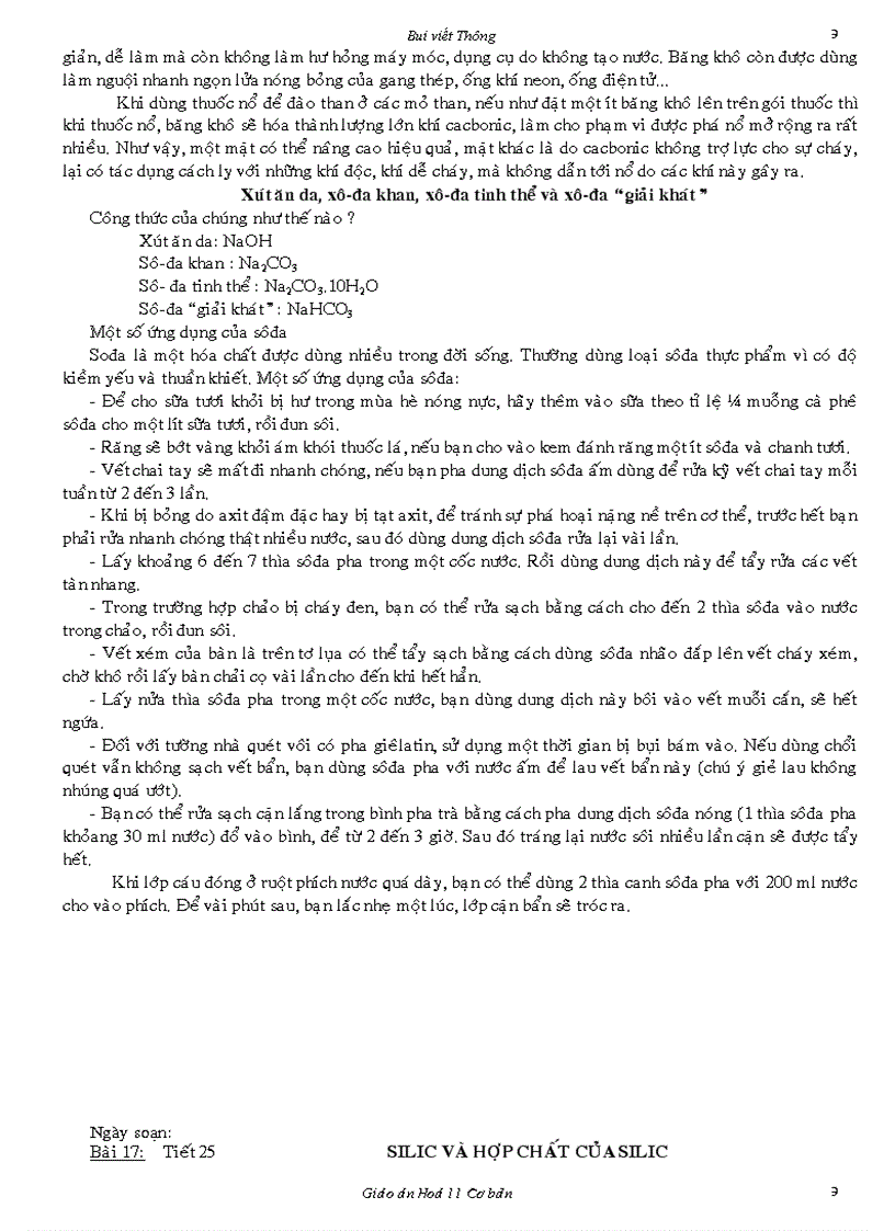 image for page Giáo án 11 chương 3 CÁC BON SILIC cơ bản