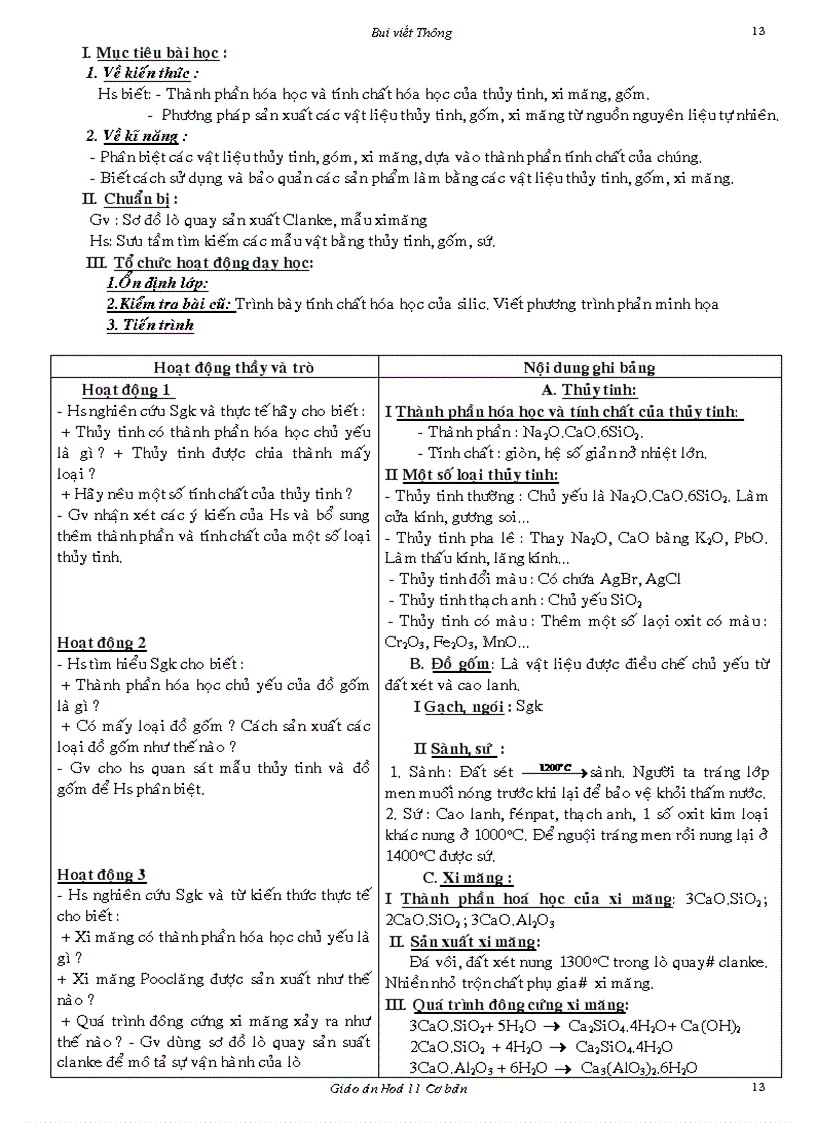 image for page Giáo án 11 chương 3 CÁC BON SILIC cơ bản