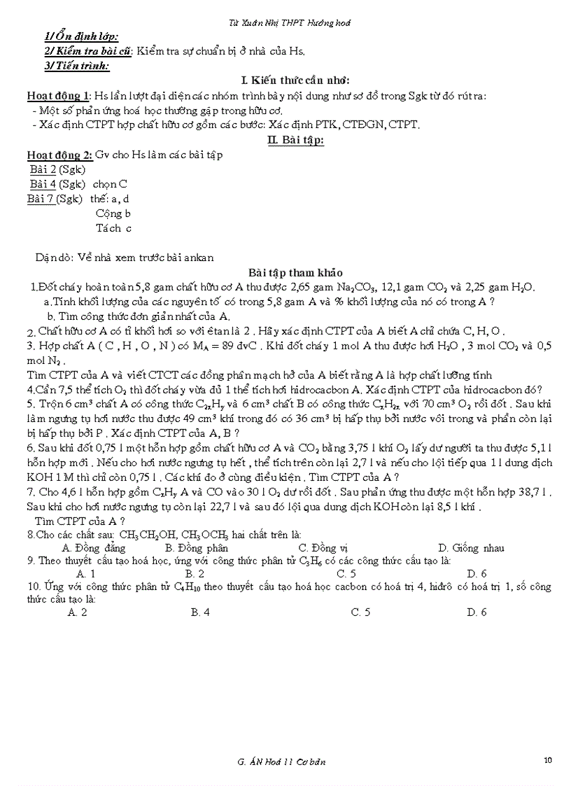 image for page Giao an 11CB bai tap chuong 4