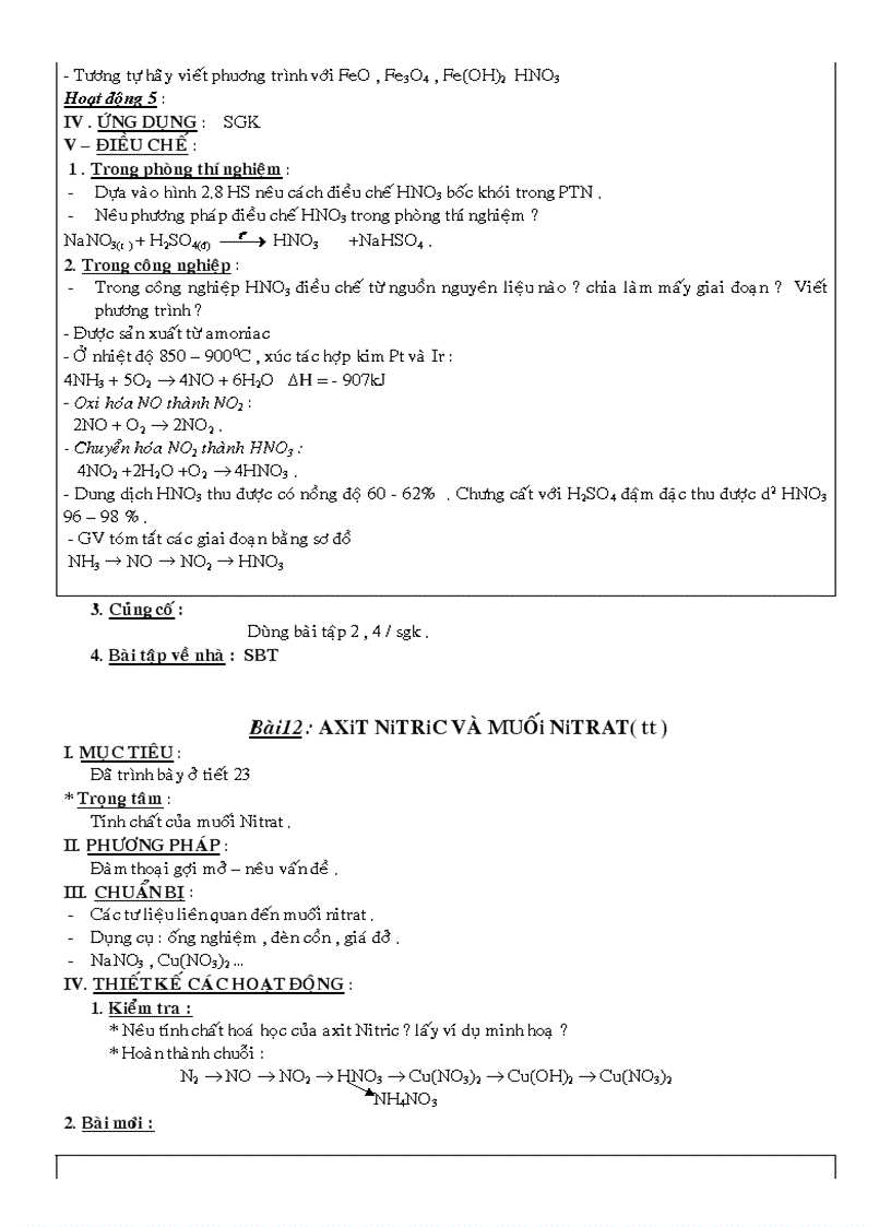 image for page Giáo án 11NC chương 2 Nhóm Nitơ