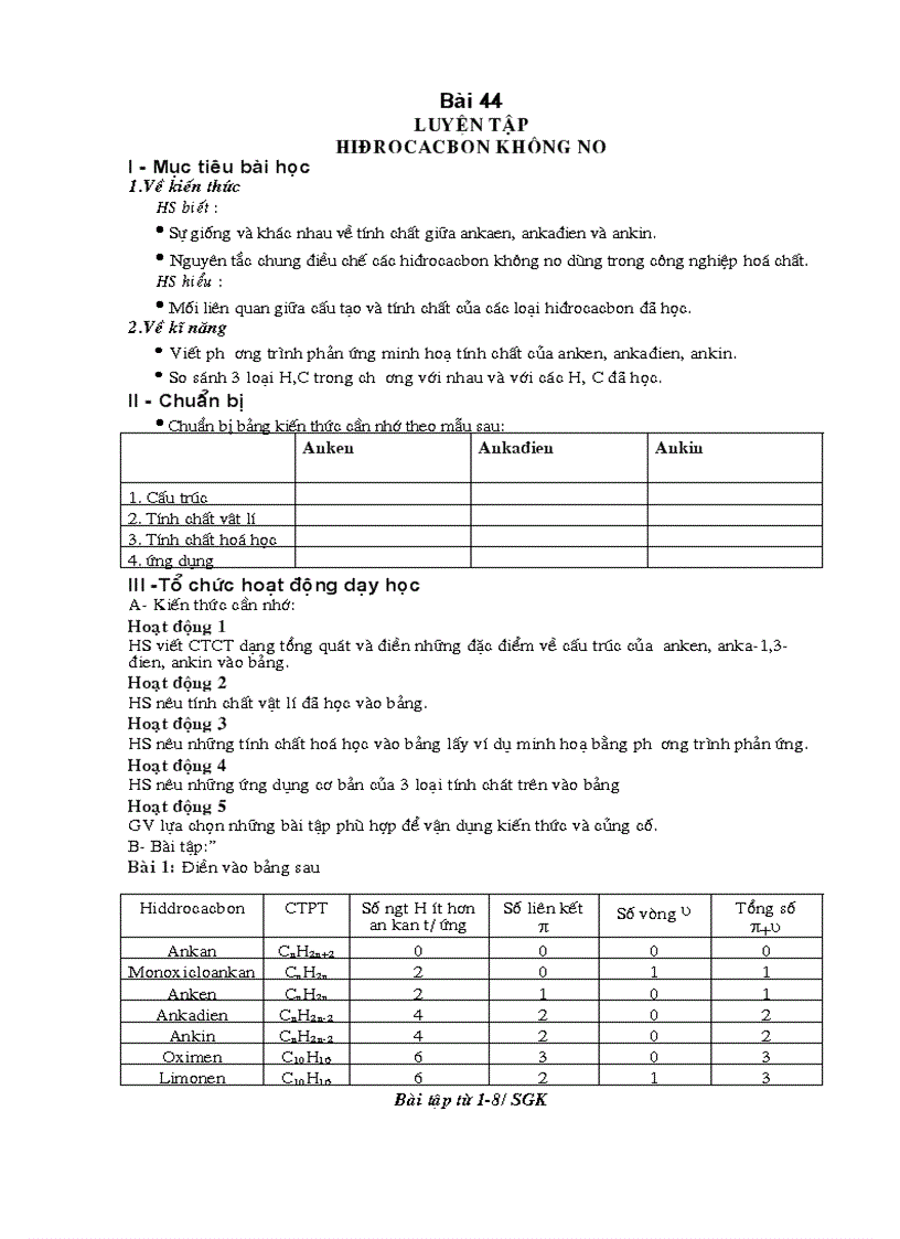 image for page Giáo án 11NC chương 6 HC không no