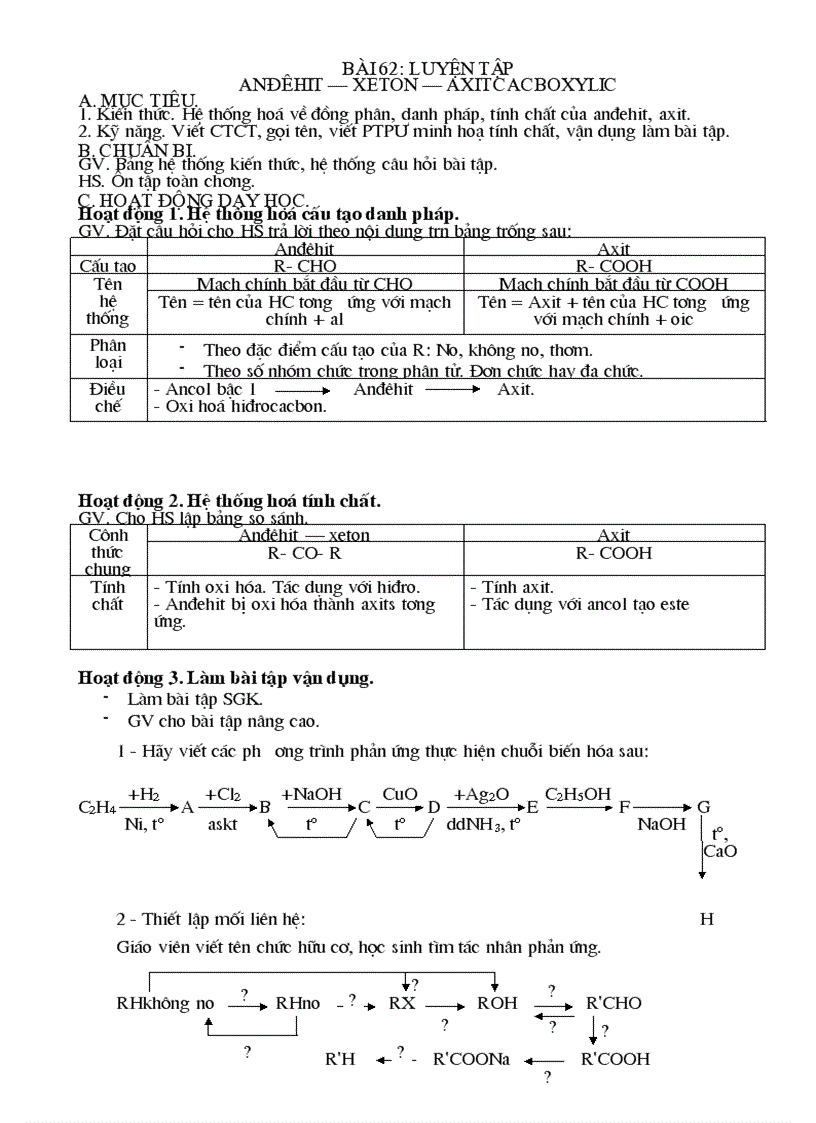 image for page Giáo án 11NC chương 9 anđehit axit