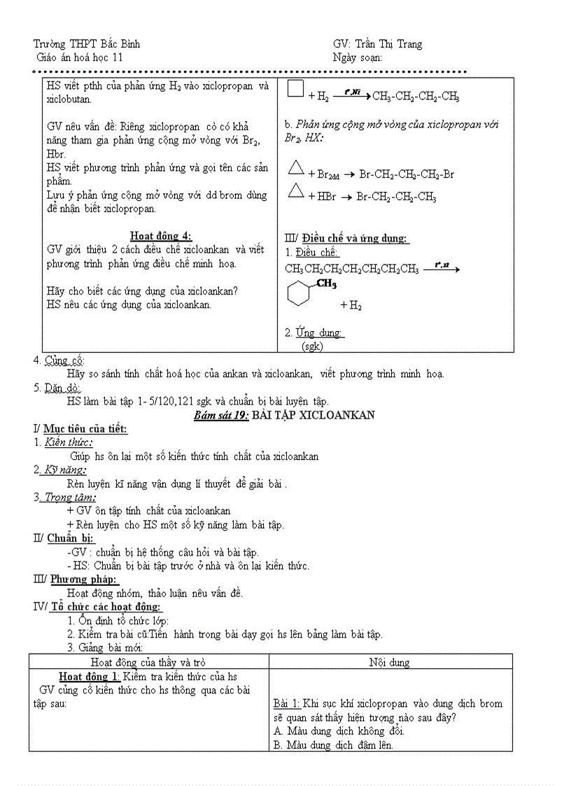 image for page Giáo án chương 5 Hóa 11 cb theo chuẩn kiến thức