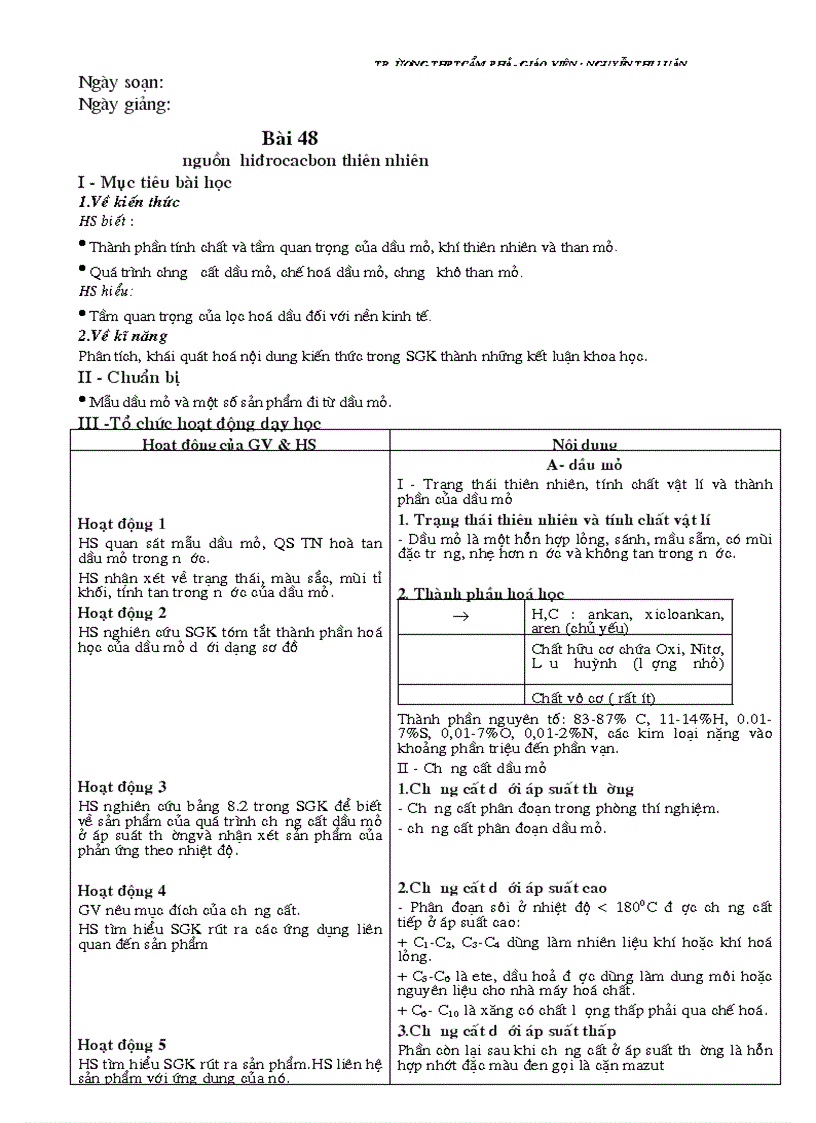 image for page Giáo án Hóa 11 Chương 7