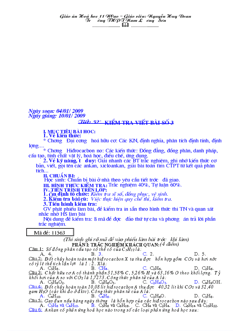 image for page Giao an hoa 11 nang cao chuong V day du