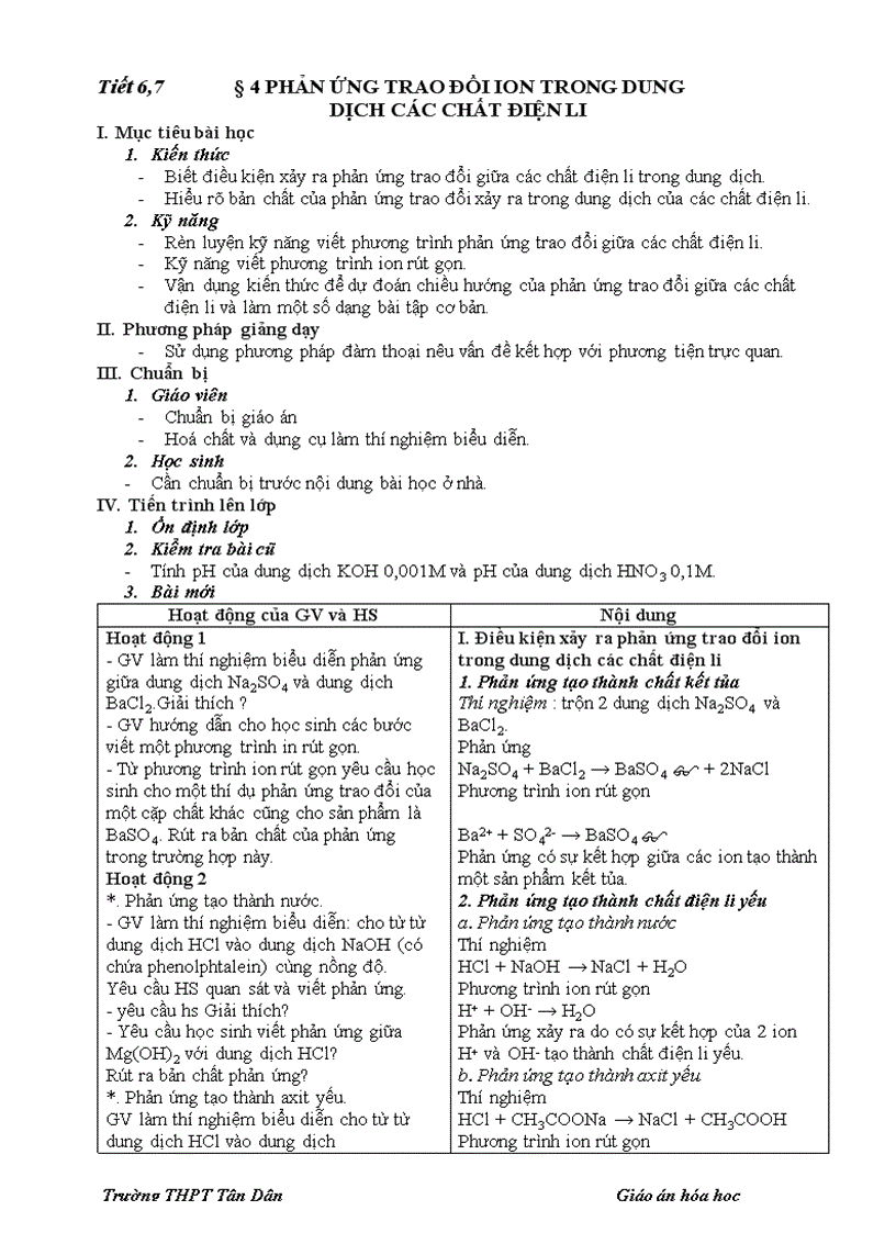 image for page Giáo án hóa học 11 hai cột