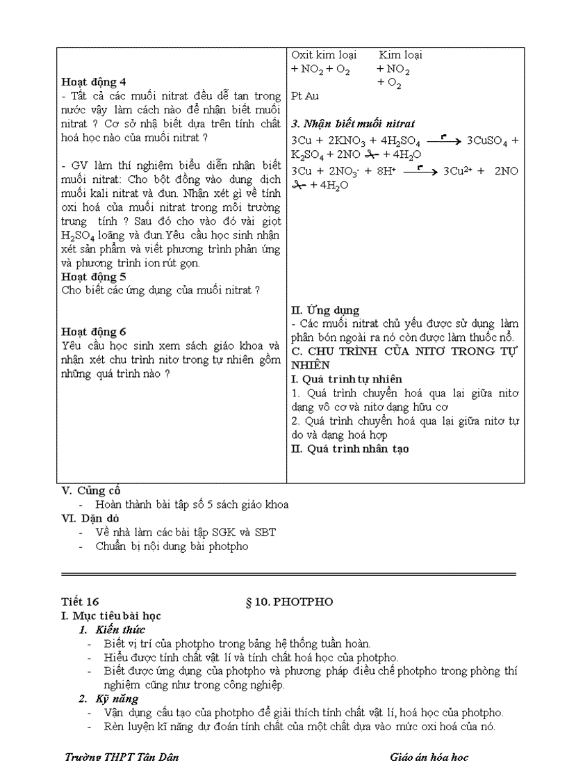 image for page Giáo án hóa học 11 hai cột