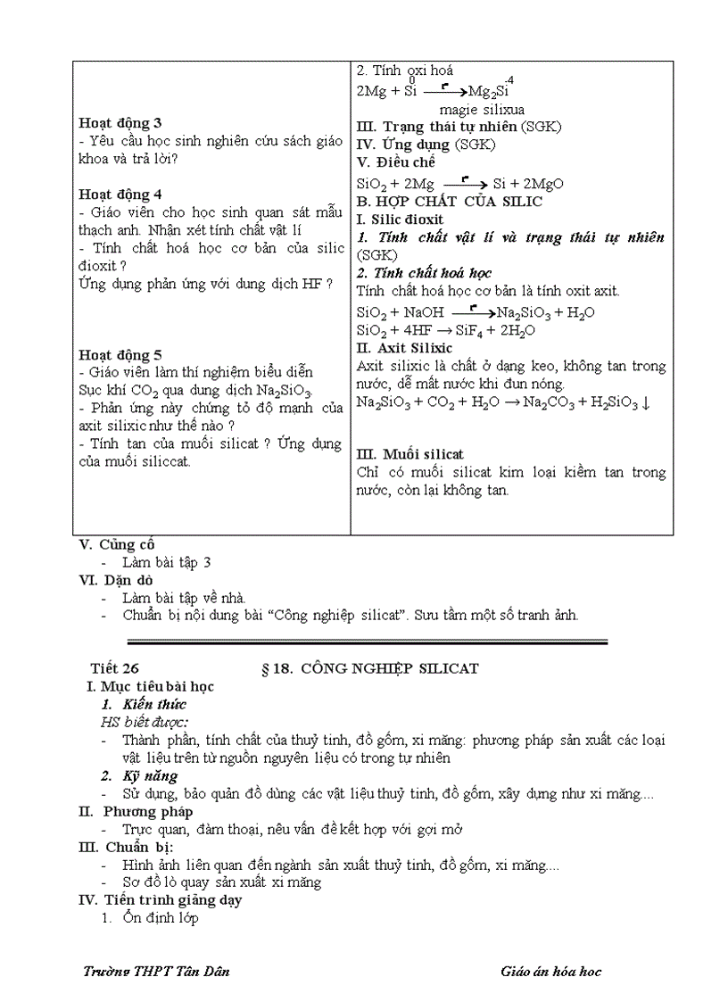 image for page Giáo án hóa học 11 hai cột