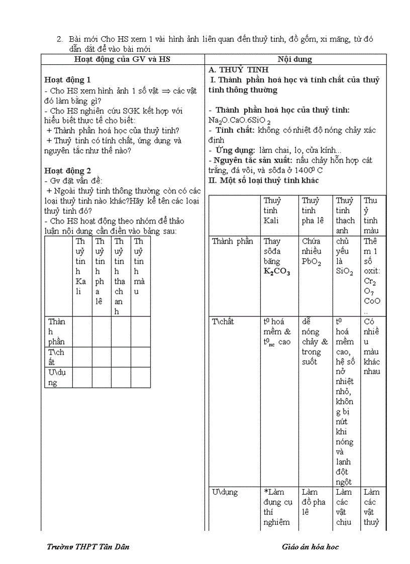 image for page Giáo án hóa học 11 hai cột