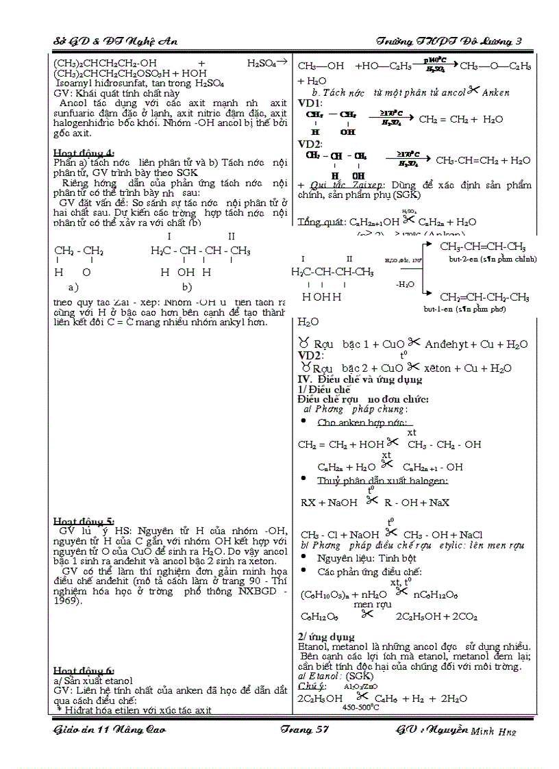 image for page Giáo án hóa học 11 NC HKII