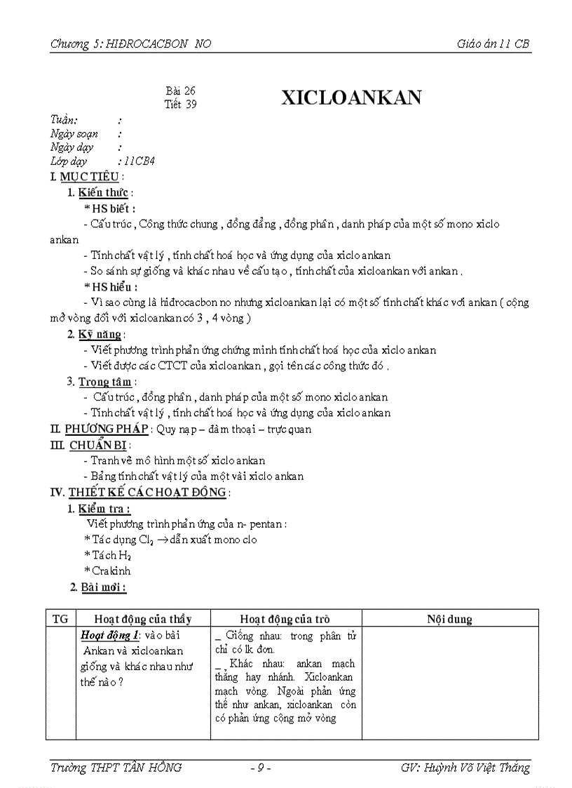 image for page Giáo án hóa học 11CB Chương 5