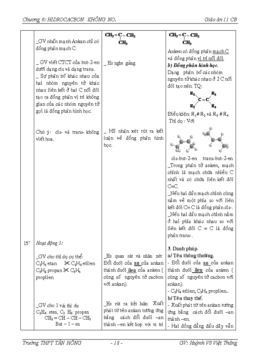 Giáo án hóa học 11CB Chương 6