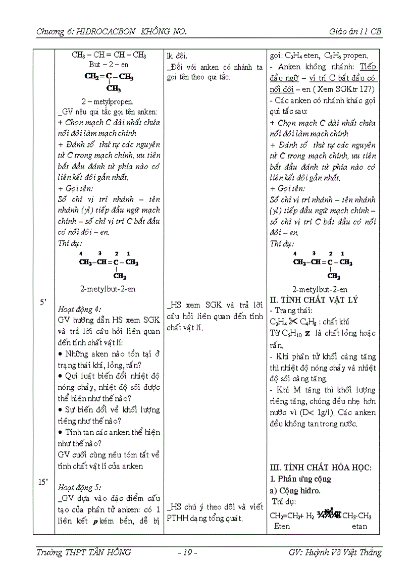 Giáo án hóa học 11CB Chương 6