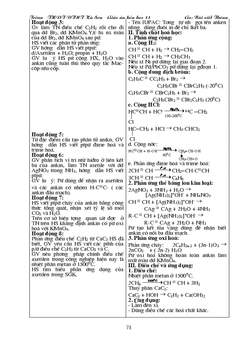 image for page Giáo án hóa học từ tiết 1 đến tiết 63 ban cơ bản