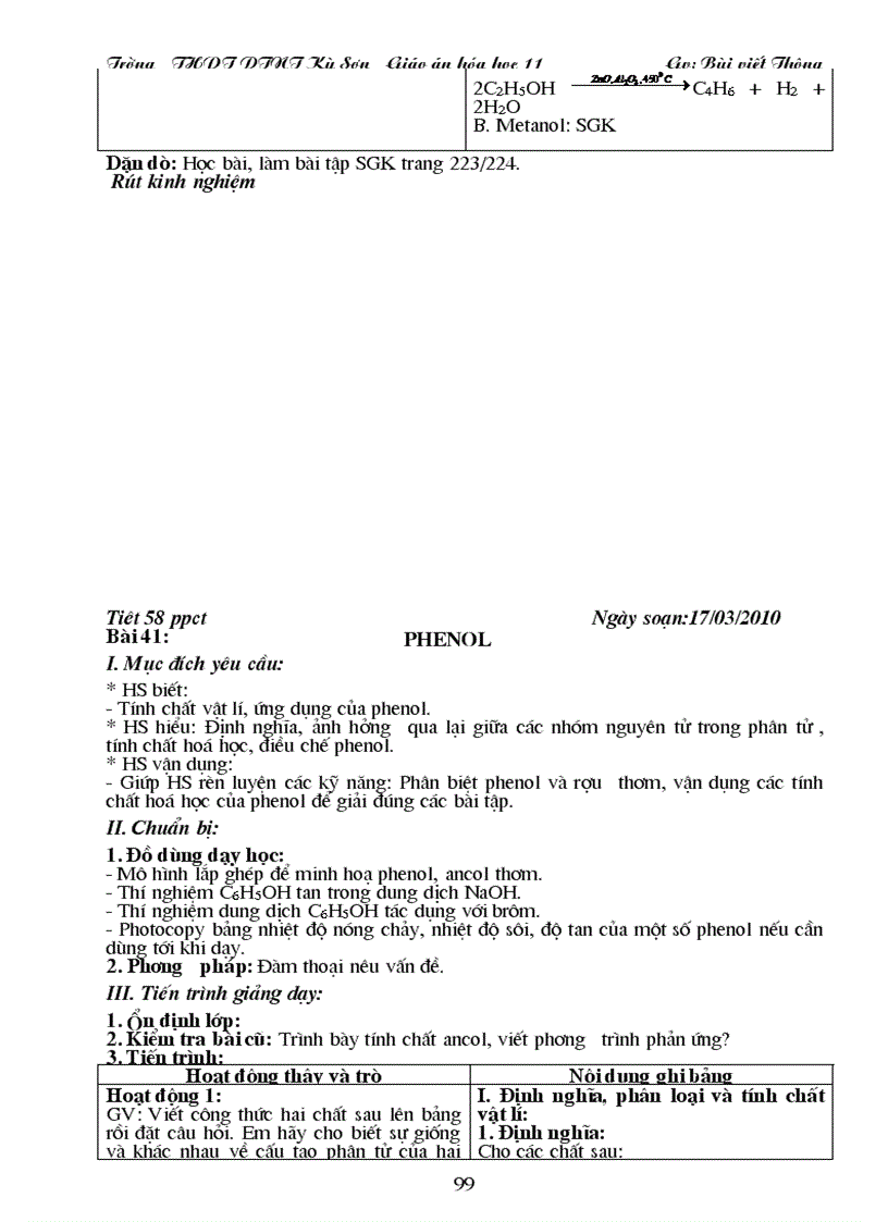 image for page Giáo án hóa học từ tiết 1 đến tiết 63 ban cơ bản