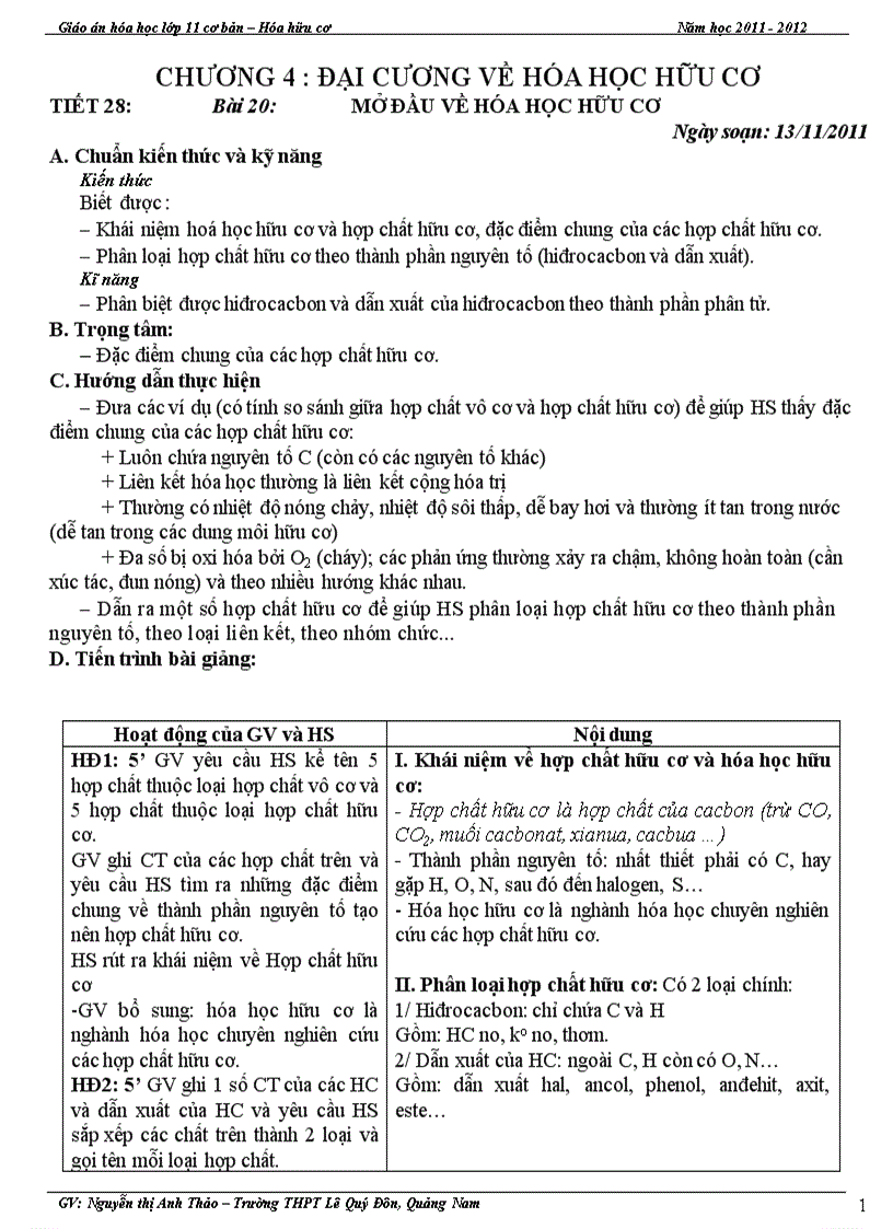 image for page Giáo án Hóa Hữu cơ 11CB