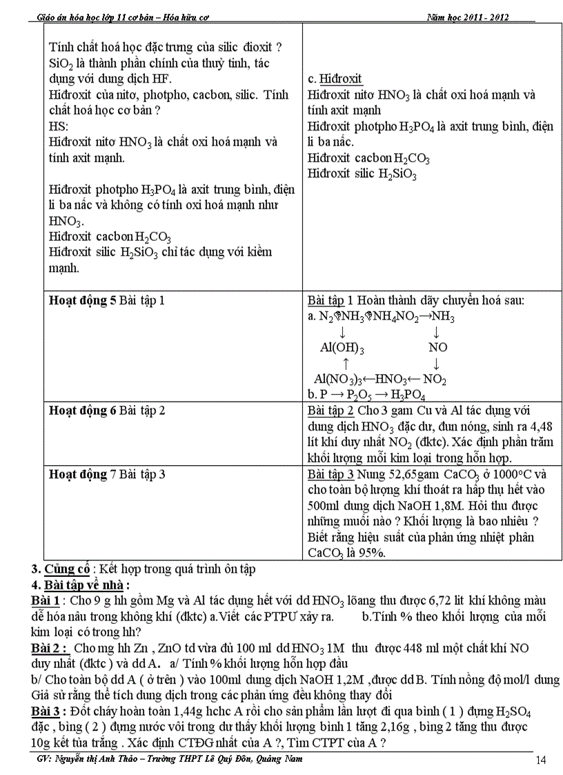 image for page Giáo án Hóa Hữu cơ 11CB