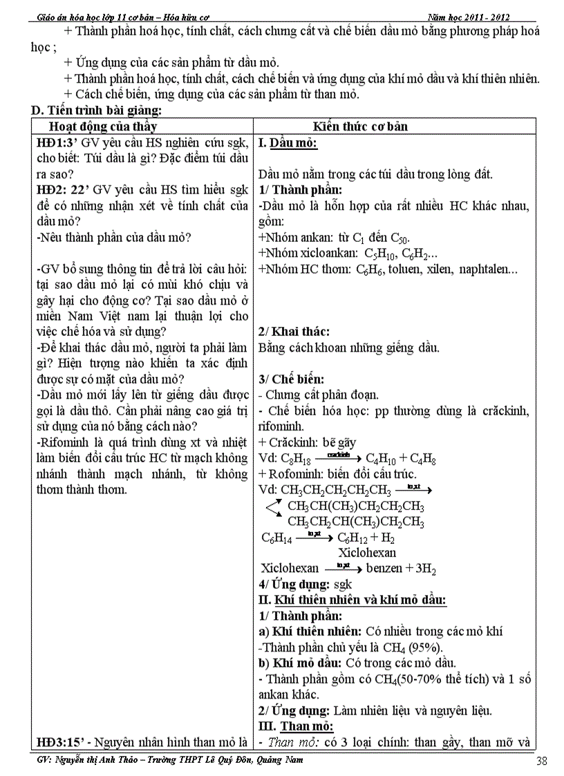 image for page Giáo án Hóa Hữu cơ 11CB