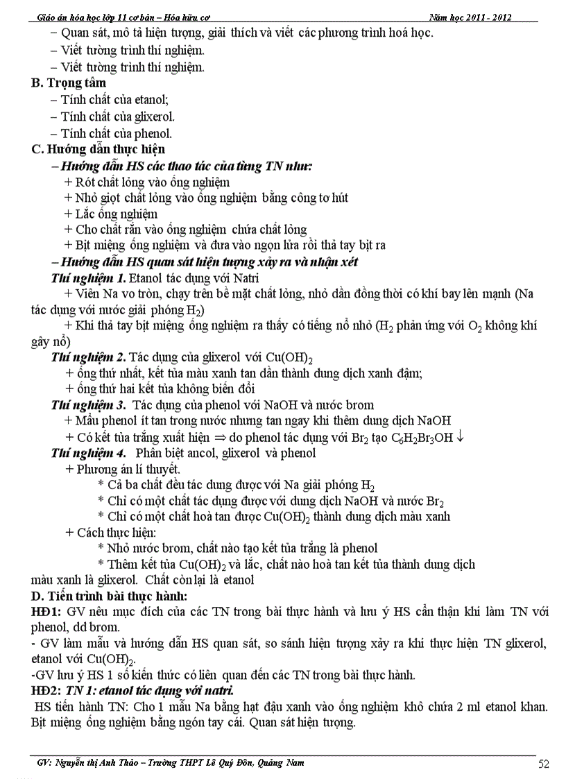 image for page Giáo án Hóa Hữu cơ 11CB