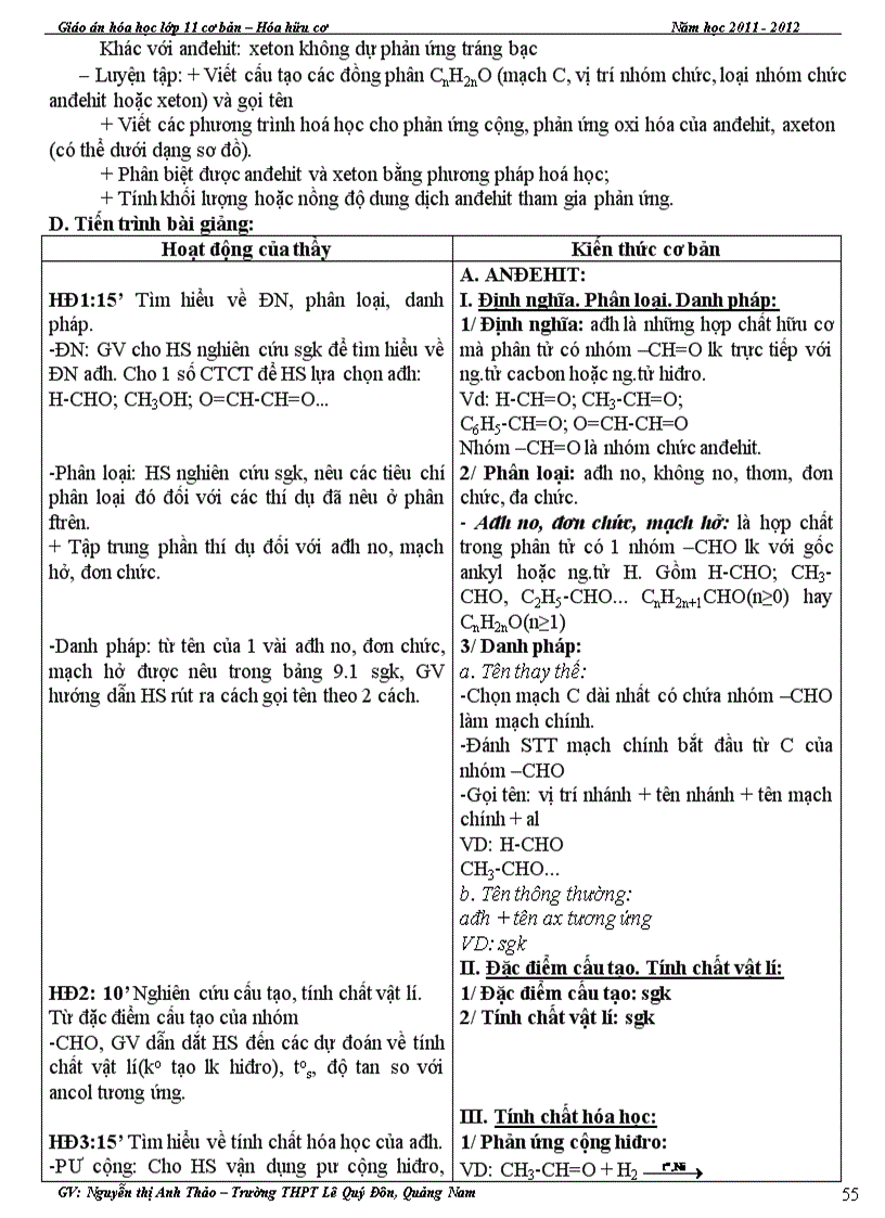image for page Giáo án Hóa Hữu cơ 11CB