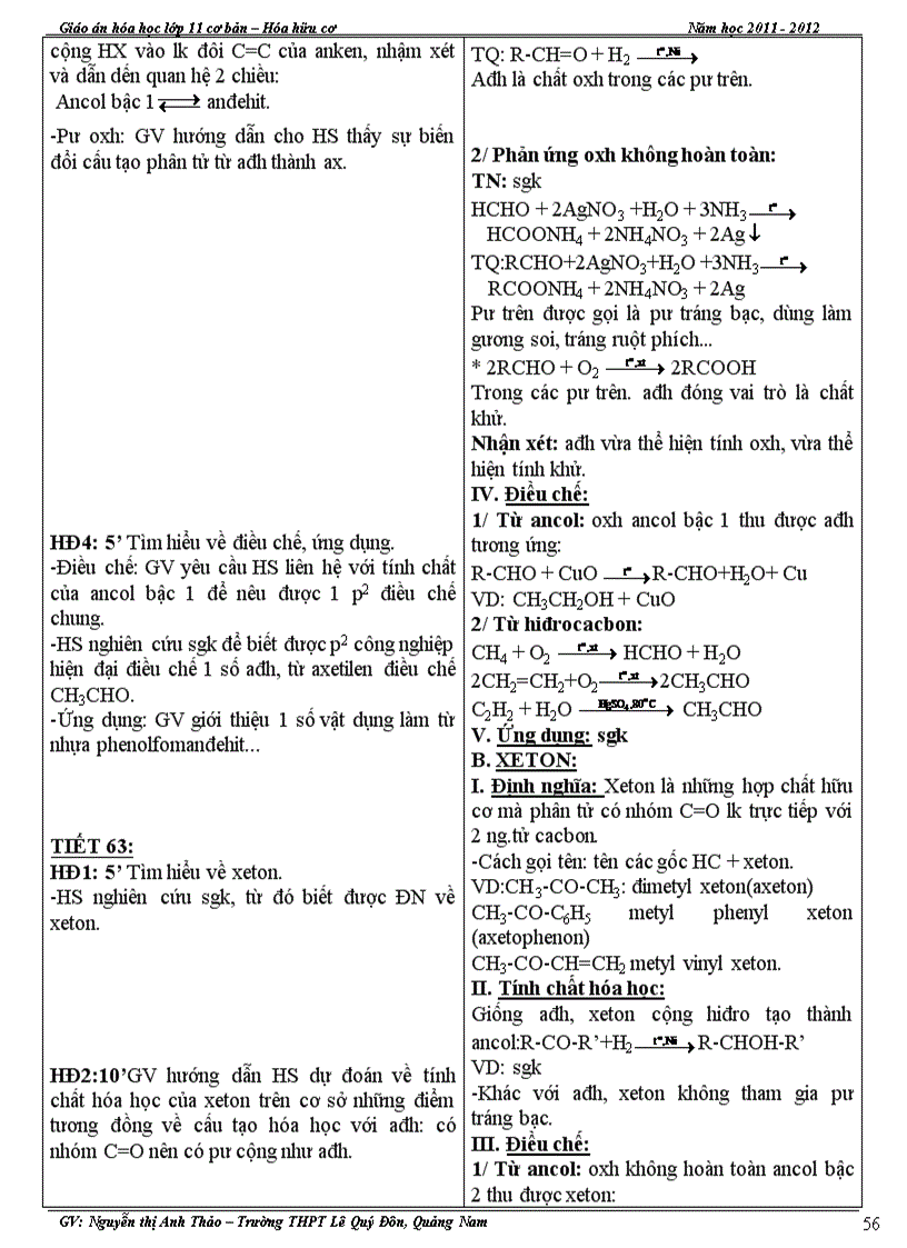 image for page Giáo án Hóa Hữu cơ 11CB