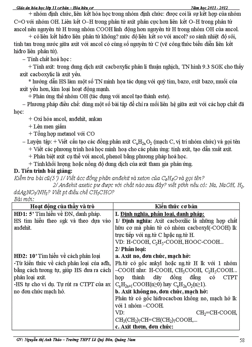 image for page Giáo án Hóa Hữu cơ 11CB
