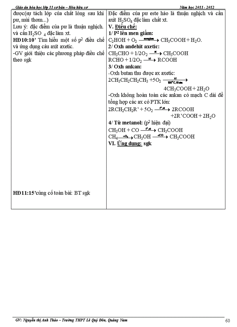 image for page Giáo án Hóa Hữu cơ 11CB