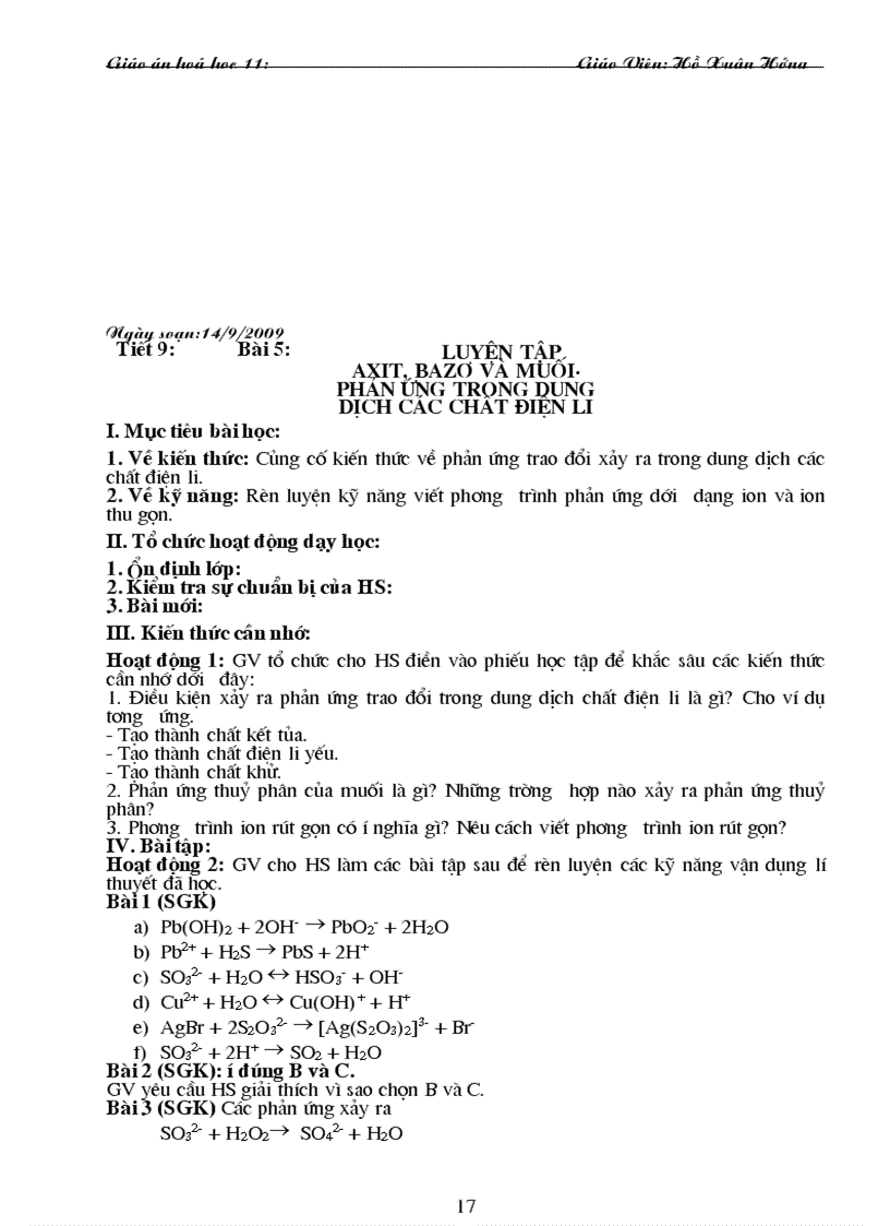 image for page Giáo án 11 cb trọn bộ 1